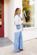 The Everlyn Denim-Mix Cardigan Jacket Veveret