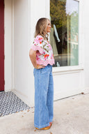 Scalloped Floral Statement Top Entro