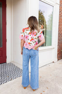 Scalloped Floral Statement Top Entro