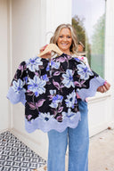 Scalloped Floral Statement Top Entro