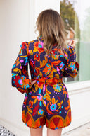 The Color Pop Navy Romper Ciebon