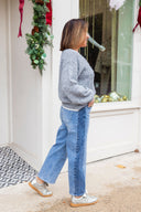 Contrast Wash Barrel Jeans Anniewear