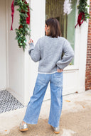 Contrast Wash Barrel Jeans Anniewear