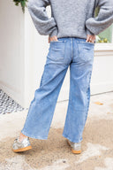 Contrast Wash Barrel Jeans Anniewear