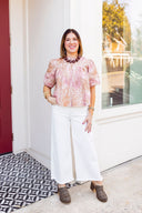 The Blush Drift Animal Print Top Entro