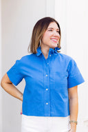 The Cerulean Ease Button-Down Top Entro