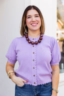 The Lavender Air Knit Cardigan Tee Entro