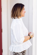 The Soft Structure Peplum Button-Down Entro