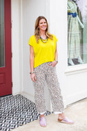 Chartreuse Ease Knit Top Entro