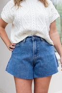 Wide Leg Cutoff Denim Shorts Entro