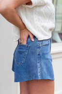 Wide Leg Cutoff Denim Shorts Entro