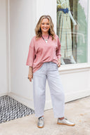 Light Ash Slouchy Crop Barrel Jeans Risen