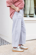 Light Ash Slouchy Crop Barrel Jeans Risen