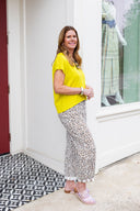 Chartreuse Ease Knit Top Entro