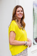 Chartreuse Ease Knit Top Entro