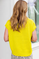 Chartreuse Ease Knit Top Entro