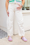 Ivory Essential Barrel Jeans Risen