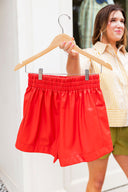 City Slick Faux Leather Shorts Entro