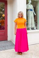 Marby Scallop Contrast Midi Dress Sugarlips