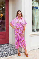 Wild Elegance Tie Midi Dress Entro
