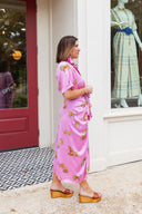 Wild Elegance Tie Midi Dress Entro