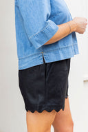 After Hours Scallop "Leather" Shorts Entro