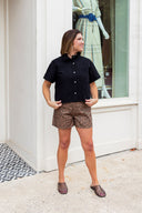 The Black Ease Button-Down Top Entro