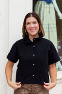 The Black Ease Button-Down Top Entro