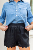 After Hours Scallop "Leather" Shorts Entro