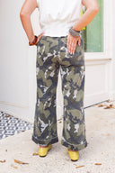 Off Duty Camo Wide Leg Jeans MICA Denim