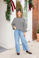 Weekend Stripe Terry Pullover Mimosa