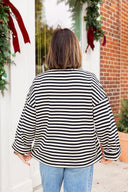 Weekend Stripe Terry Pullover Mimosa