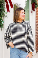 Weekend Stripe Terry Pullover Mimosa