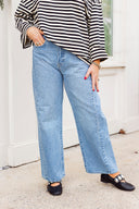 Barrel Jean Twist - Medium Wash JUST BLACK DENIM