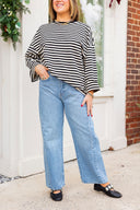 Barrel Jean Twist - Medium Wash JUST BLACK DENIM