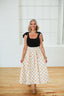 Golden Polka Dot Midi Skirt