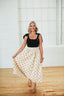 Golden Polka Dot Midi Skirt