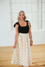 Golden Polka Dot Midi Skirt