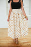 Golden Polka Dot Midi Skirt