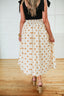 Golden Polka Dot Midi Skirt