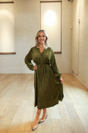 Evergreen Corduroy Maxi Dress