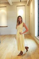 Golden Glow Drawstring Maxi Dress