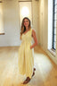 Golden Glow Drawstring Maxi Dress