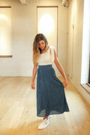 Crinkled Maxi Skirt