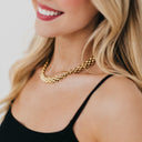 Waterproof gold chunky chain necklace.