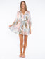 Belted Long-Sleeve Mini Swing Dress