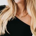 Michaela Diamond Chain Necklace in gold.