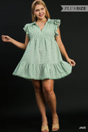 Minty Fresh Flutter Dress - Plus Size