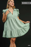 Minty Fresh Flutter Dress - Plus Size