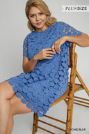 Blue Dotty Dress - Plus Size